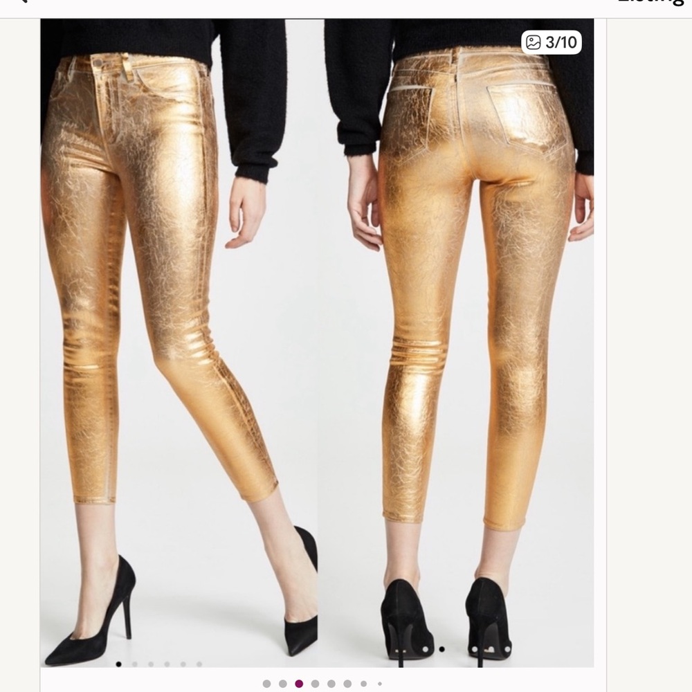 L'AGENCE Margot Skinny Gold Fo8l Luxe Jeans